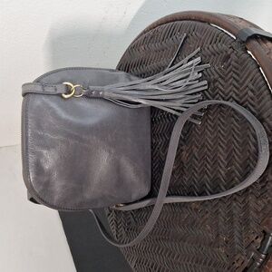 HOBO Darcy Dark Grey Leather Crossbody Bag